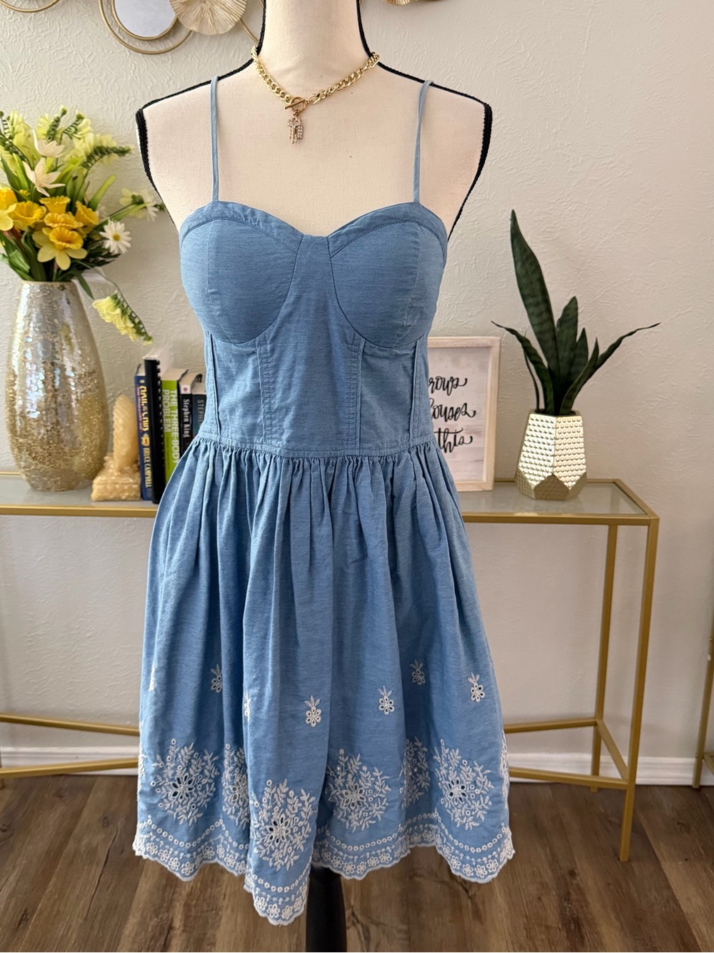 Rush Embroidered Bustier Mini Dress